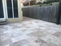 National Park Street Hamilton South. New Patio Area : Demolition and removal of concrete, new sub soil drainage system, preliminary and finished levels, travertine pavers and decorative pebbles