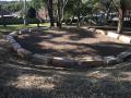 Kahibah Public School. Aboriginal Cultural & Yarning Area. Sandstone Blocks / Decorative River Gravel / Leaf Mulch / Natural  Sandstone