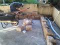 Dudley Outdoor Room With Sandstone Walls, Travertine Paving And Steps