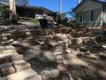 Lee Board Close Murrays Beach Garden / Excavations / Sandstone Walls / Sandstone Steps / Crushed Granite Patio And Paths / Shrubs And Mulch