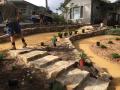 Lee Board Close Murrays Beach Garden / Excavations / Sandstone Walls / Sandstone Steps / Crushed Granite Patio And Paths / Shrubs And Mulch