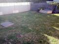 Janet St. Merewether. A Garden Patio. Excavations / Sandstone Walls & Sandstone Garden Edges / Brick Paving / Garden Soils / A Selection Of Shrubs & Pots / Mulch